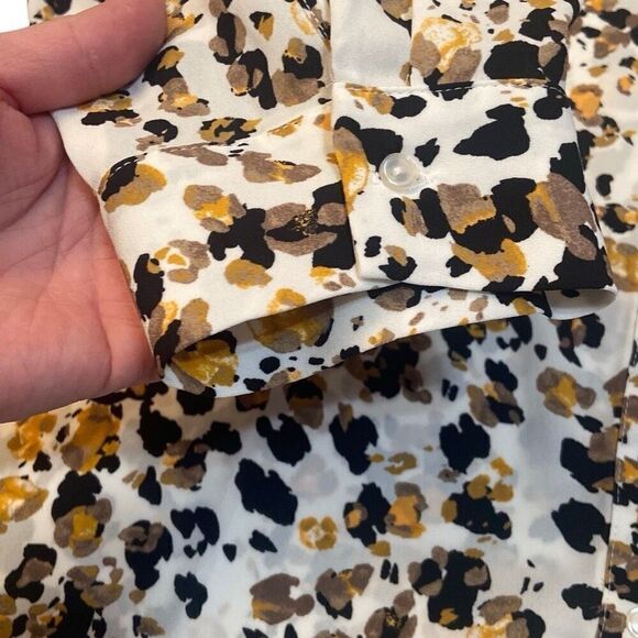 NWT The Limited Wear to Work Leopard Print Long Sleeve Button Front Women Large - Picture 8 of 12